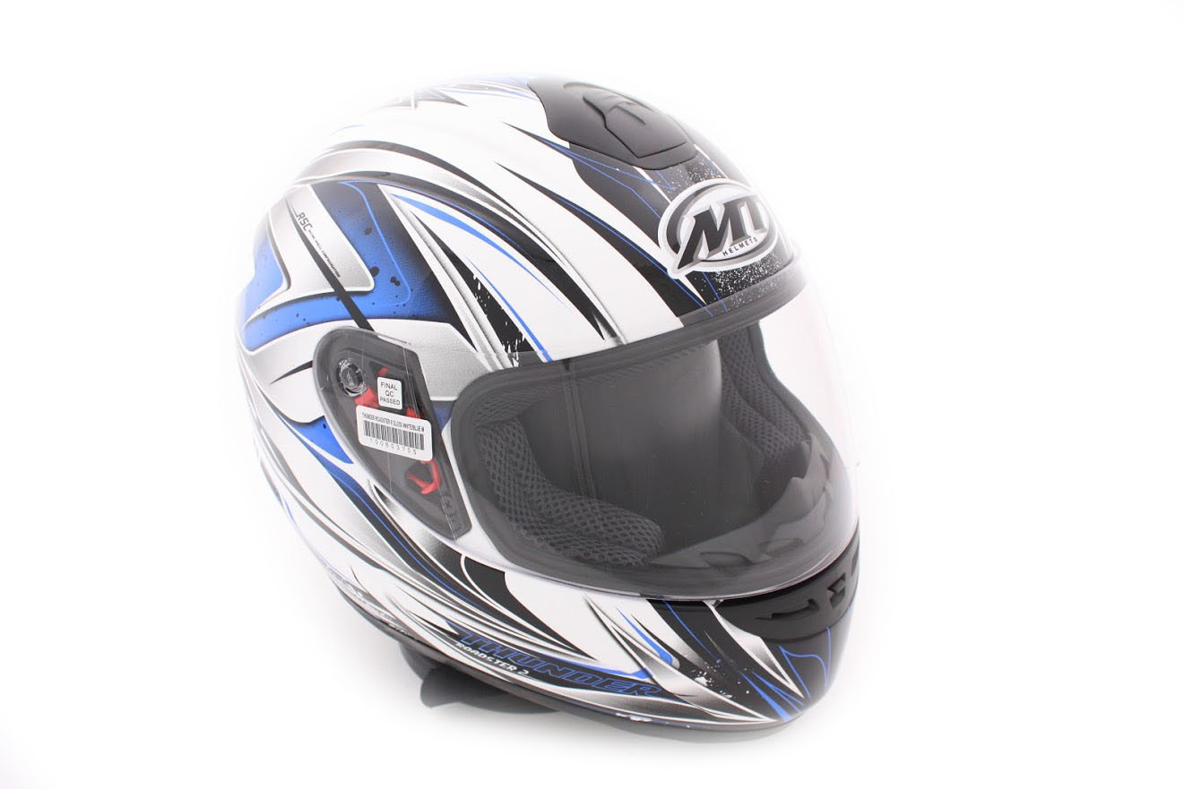 MT Helm Roadster Wit / Blauw