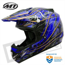 MT MX-1 Cross Helm Zwart Blauw