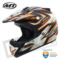 MT MX-1 Cross Helm Mat Zwart / Oranje